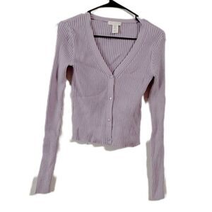 H&M Lavender Ribbed Cardigan‎